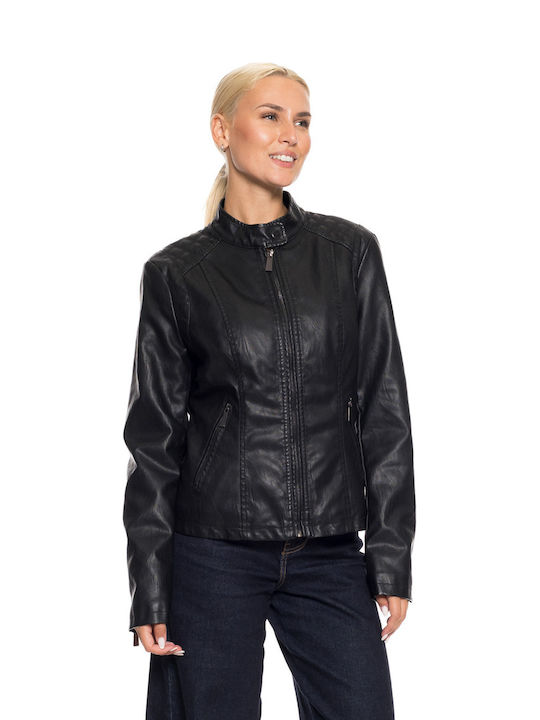 Splendid Jacket Biker made of Leatherette Black