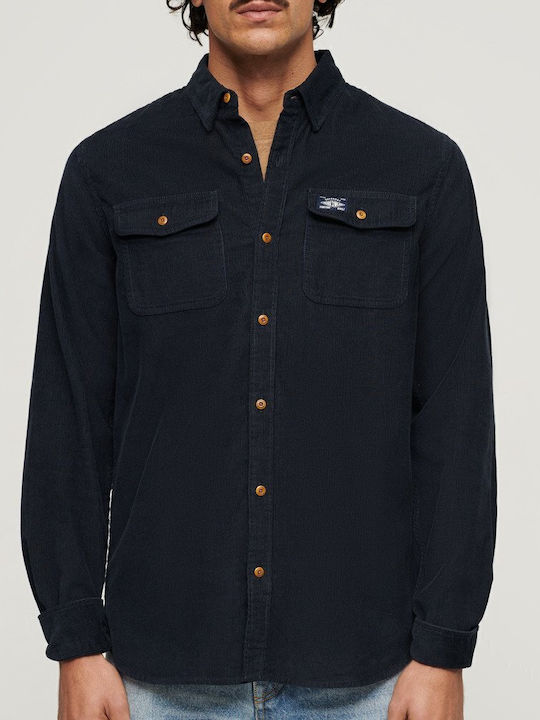 Long-sleeved Corduroy Shirt Eclipse Navy