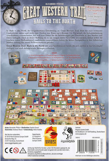 Game Expansion Great Western Trail Rails of the North for 2-4 Players 14+ Years Old (EN) Eggert Spiele