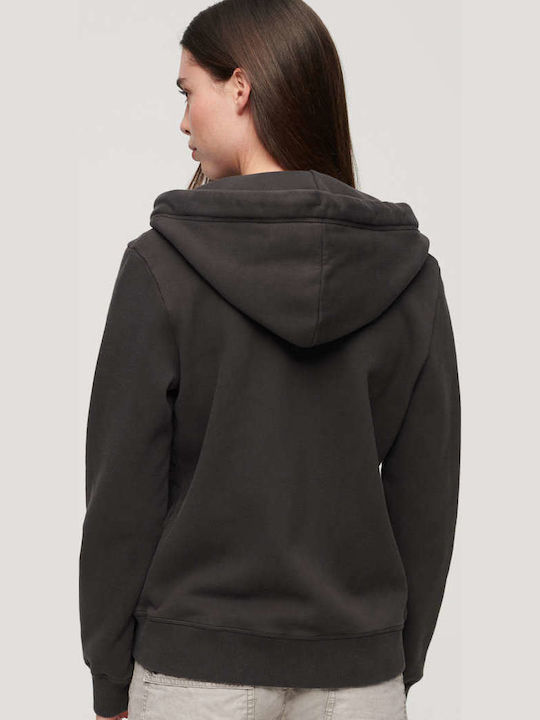 Women's Sweatshirt Jacket Hooded Black