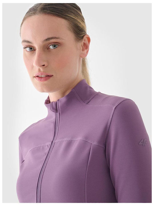 Functional Jachetă de damă cu Fermoar în Violet Culoare