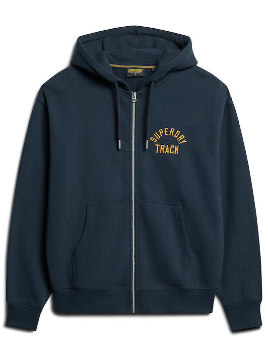 Long Women's Sweatshirt Jacket Hooded Navy
