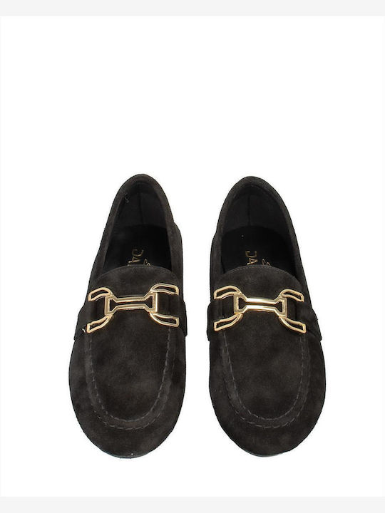 Δερμάτινα Γυναικεία Loafers σε Μαύρο Χρώμα