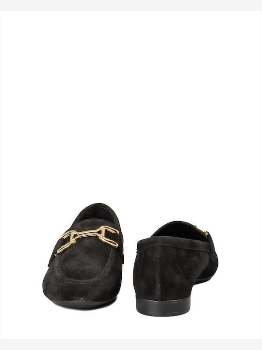 Δερμάτινα Γυναικεία Loafers σε Μαύρο Χρώμα