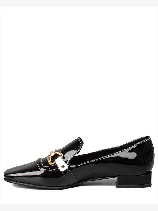 Δερμάτινα Γυναικεία Loafers σε Μαύρο Χρώμα