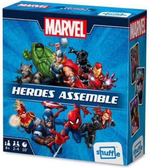 Board Game Shuffle Fun - Marvel Heroes Assemble for 2-4 Players 8+ Years Old (EN) Cartamundi