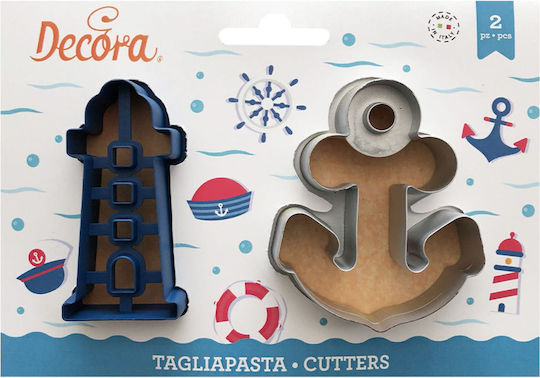 Decora Άγκυρα & Φάρος Σετ Κουπ Πατ Πλαστικά 2τμχ 8024622071691