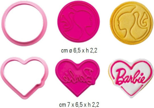Decora Barbie Ștampilă Amprentă Design Decupatoare pentru prăjituri Inimioare Plastice 2buc Decora Barbie Ștampilă Amprentă Design Decupatoare pentru prăjituri Inimioare Plastice 2buc