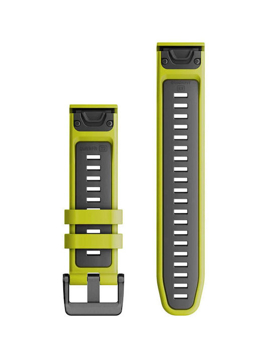 Garmin Quickfit 22 Strap Silicone Electric Lime/Graphite (Fenix 5 / 5 Plus / 6 / 6 Pro / 7 / 7 Pro / 8 (47mm))