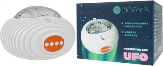 Mary's Led Kids Projector Lamp Mary's UFO with Star Projection White 15x14.5x10.4εκ.