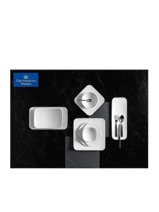 Espiel Fine Dining Salatieră din Porțelan Albă 25.5x18x5.8cm 2buc