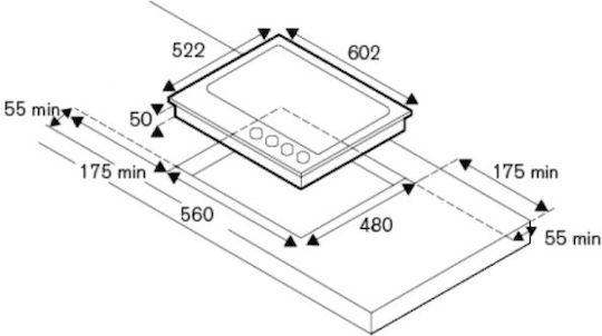 Bertazzoni Gas Cooktop Autonomous 60.2x55.2εκ.