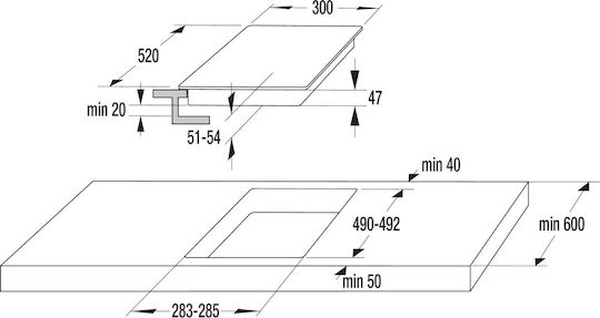 Gorenje Domino Κεραμική Εστία Αυτόνομη με Λειτουργία Κλειδώματος 30x52εκ.
