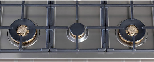 Bertazzoni Natural Gas Cooktop Autonomous Inox 91.1x64εκ. Silver