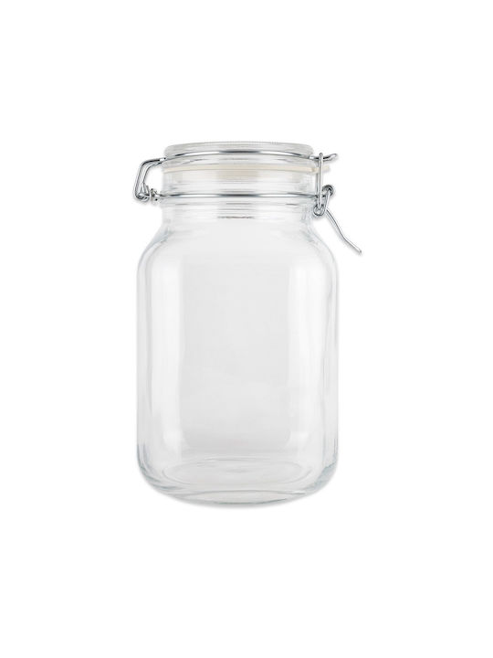 Bormioli Rocco Fido Vase General Use with Airtight Lid Glass Transparent 1500ml