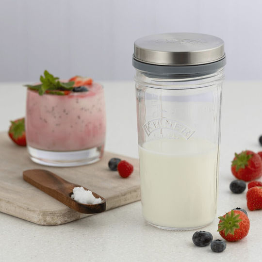 KIlner Βάζο Γενικής Χρήσης με Καπάκι Ξύλινο Διάφανο 500ml