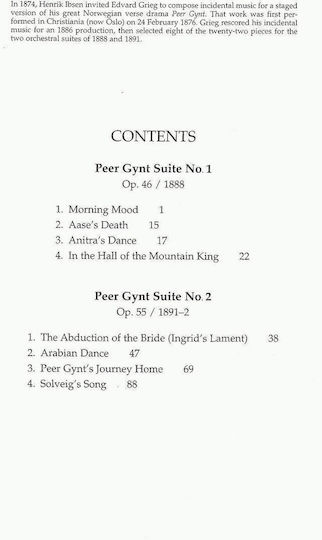 Grieg Peer Gynt Suites Nr.1&2 Full Score