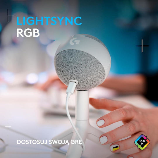Logitech G Yeti Orb Πυκνωτικό Μικρόφωνο USB Επιτραπέζιο για Φωνητικά