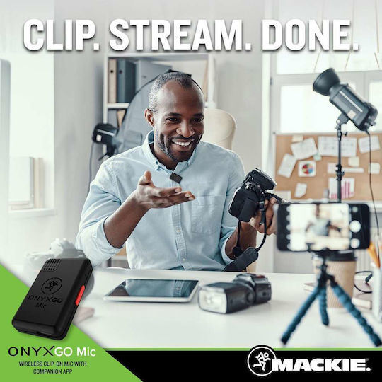 Mackie OnyxGO Mic Ασύρματο Μικρόφωνο με Bluetooth Clip On για Κινητό