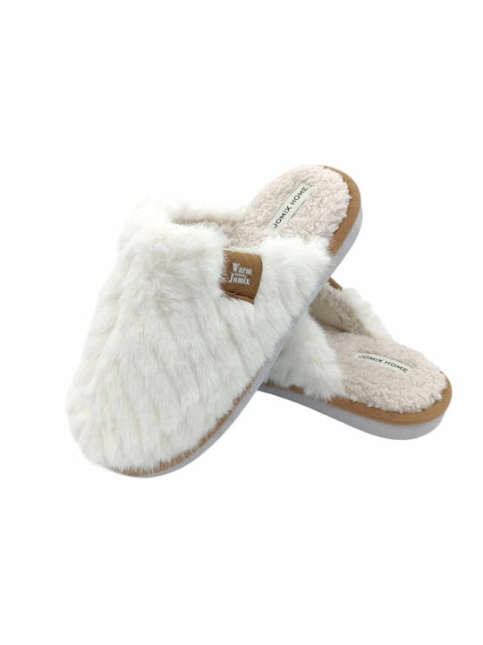 Jomix Winter Women's Slippers in White color