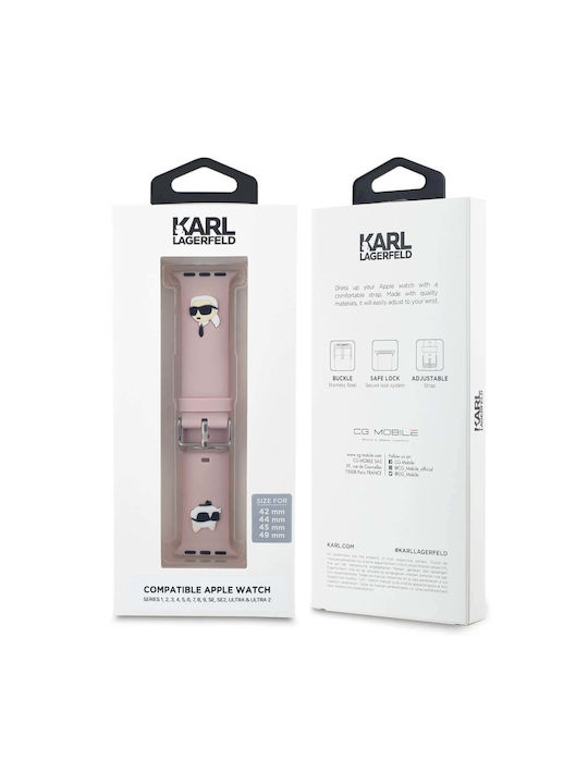 Karl Lagerfeld Strap Silicone Pink (Apple Watch Series Ultra, 10, 9, 8, 7, SE, 6, 5, 4 - Karl Lagerfeld)