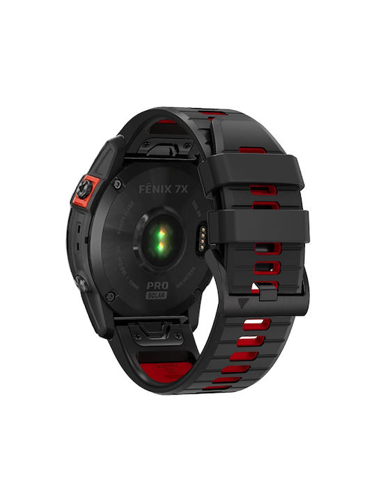 Tech-Protect ICONBAND PRO Strap Silicone Black/Red (Garmin Fenix 3/ 5X/ 3HR/ 5X Plus/ 6X/ 6X Pro /7X)