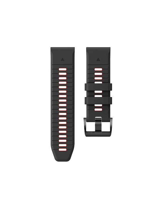 Tech-Protect ICONBAND PRO Strap Silicone Black/Red (Garmin Fenix 3/ 5X/ 3HR/ 5X Plus/ 6X/ 6X Pro /7X)
