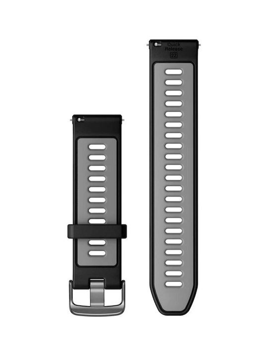 Garmin Λουράκι Σιλικόνης Black/Powder Grey with Slate Hardware (Forerunner 265)
