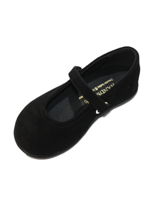 Leather anatomical children's ballet flats 219 black suede