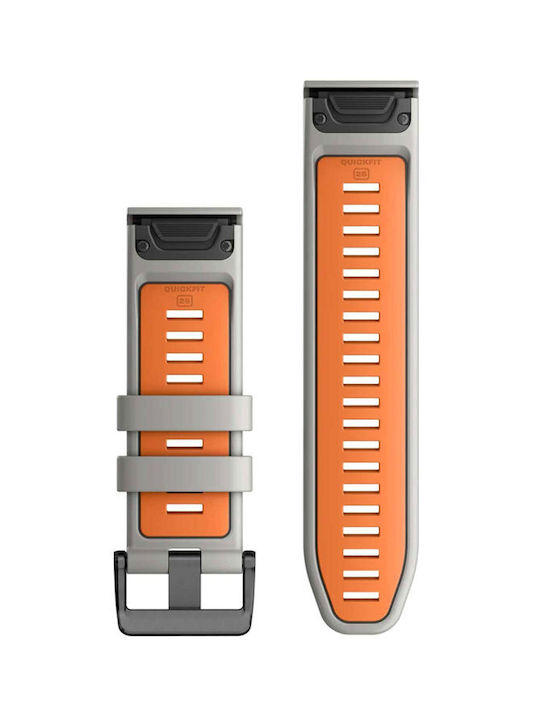 Garmin Strap Silicone Fog Gray/Ember Orange (Fenix 3 / 5X / 5X Plus / 6X / 6X Pro / 7X / 7X Pro / 8 (51mm))