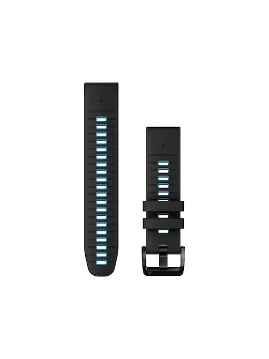 Garmin Quickfit 22 Strap Silicone Black/Cirrus Blue (Fenix 5 / 5 Plus / 6 / 6 Pro / 7 / 7 Pro / 8 (47mm))