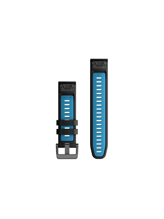 Garmin QuickFit 22 Strap Silicone Black/Cirrus Blue (Fenix 5 / 5 Plus / 6 / 6 Pro / 7 / 7 Pro / 8 (47mm))