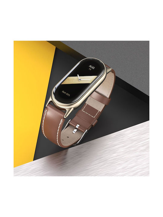 Tech-Protect Leatherfit Каишка Изкуствена кожа Кафяв (Xiaomi Smart Band 8 / 8 NFC)