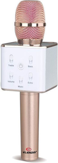 Elekom Wireless Karaoke Microphone Q7 Bluetooth Gold