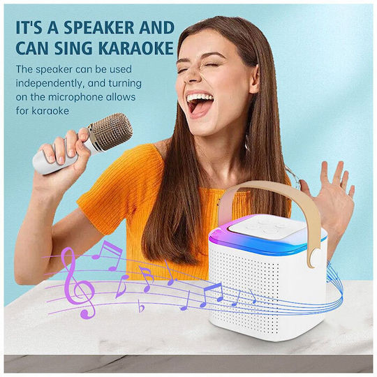Karaoke Speaker with Wireless Microphone and Lighting Effects Y1 Pink
