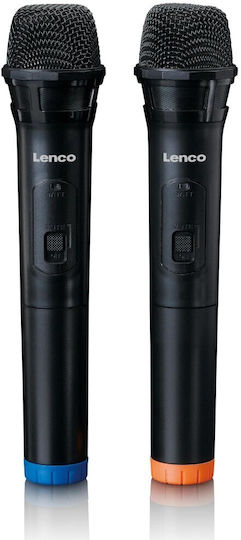 Lenco Ηχείο Karaoke με Ασύρματα Μικρόφωνα και Εφέ Φωτισμού PA-220 PA-220 Μαύρο