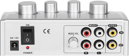 Azusa Ενισχυτής Karaoke με Ενσύρματα Μικρόφωνα MIK0115 Ασημί