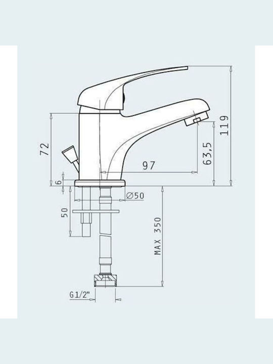 Pyramis Sonia Mixing Sink Faucet Silver