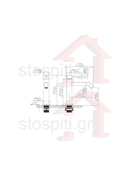 Karag Artemis Mixing Sink Faucet Gold