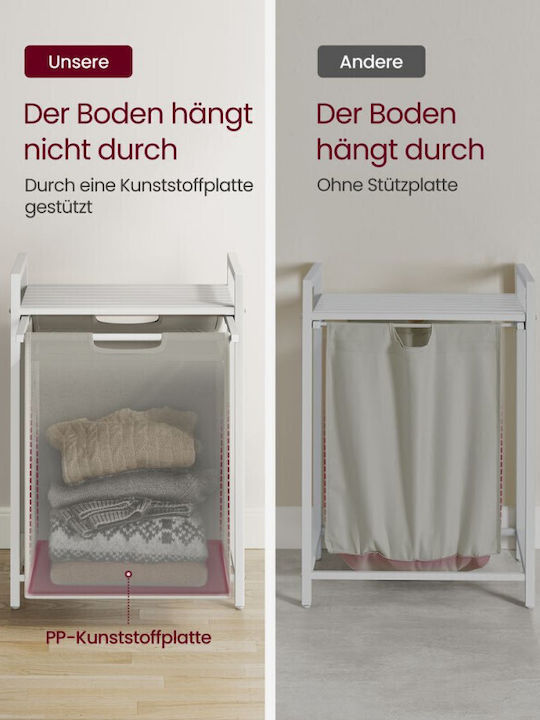 Vasagle Metal Laundry Basket 65l 50x33x72cm White
