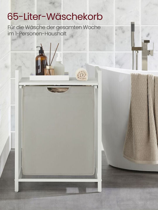 Vasagle Metal Laundry Basket 65l 50x33x72cm White