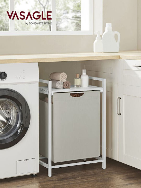 Vasagle Metal Laundry Basket 65l 50x33x72cm White
