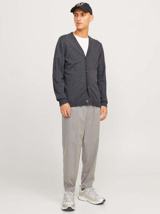 Jack & Jones Men's Knitted Cardigan with Buttons Gray