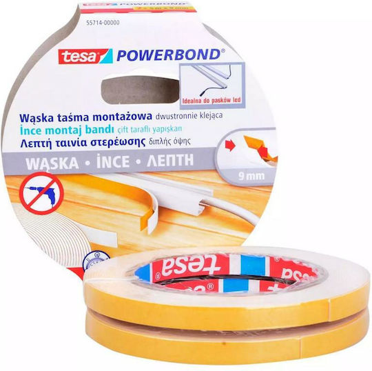 Tesa Powerbond Double-sided Tape 2pcs 5m X 9mm Narrow