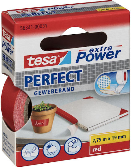 Tesa Gewebekleb 2,75m X 19mm Extra Power Rot Perfekt 56341