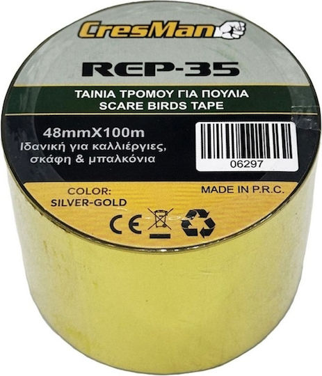 Cresman 06297 Gold Abwehrband Vögel 100x0.05m