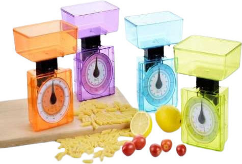 Analoge Küchenwaage mit Eimer bis 3kg Rosa