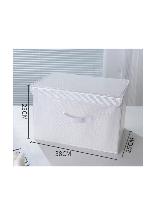Smart Travel Plastic Cutie de Depozitare cu Capac Alb 38x25x25cm 1buc