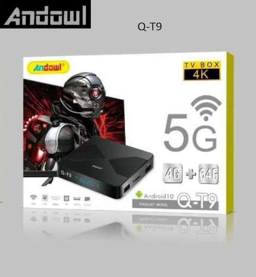 Andowl TV Box Q-T9 Q-T9 4K UHD with WiFi USB 3.0 4GB RAM and 64GB Storage Space with Operating System Android 10.0