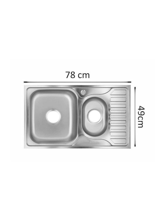 Freddo Ένθετος Νεροχύτης Inox Μ78xΠ49cm Γκρι